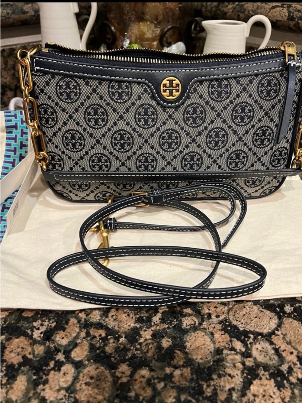 Tory Burch Navy Monogram